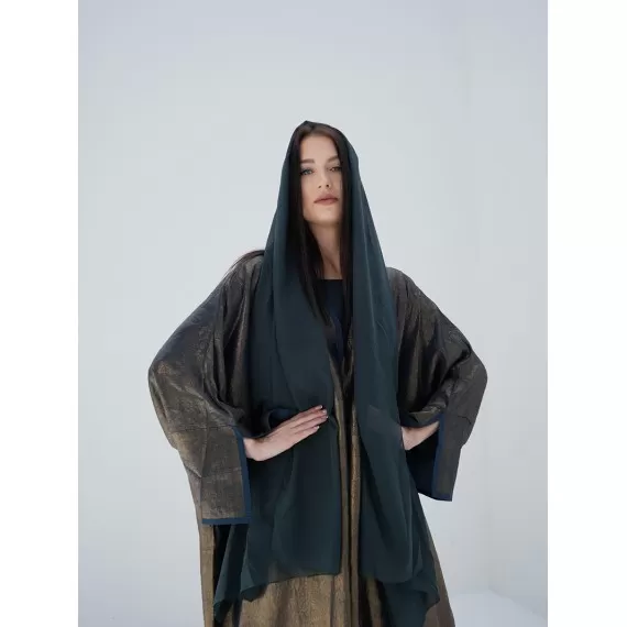 DUBAI COPPER BLUE ABAYA