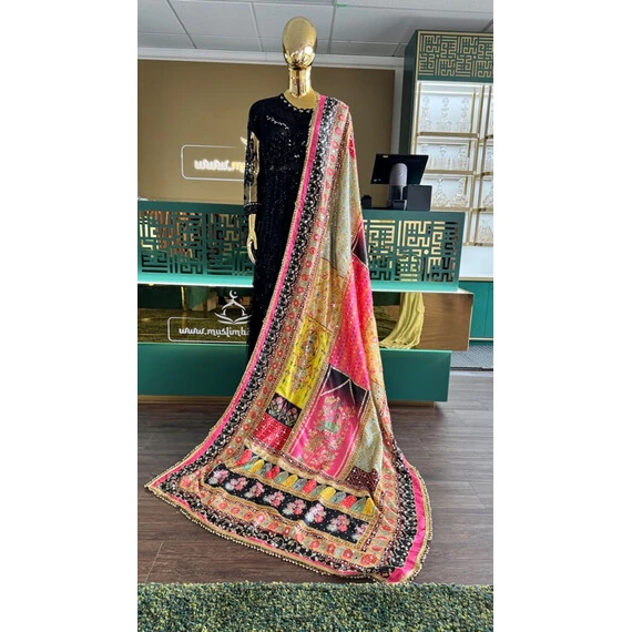 DUPATTA SILK HEAVY MIRROR