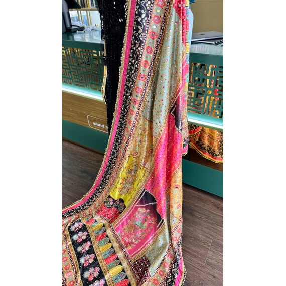 DUPATTA SILK HEAVY MIRROR